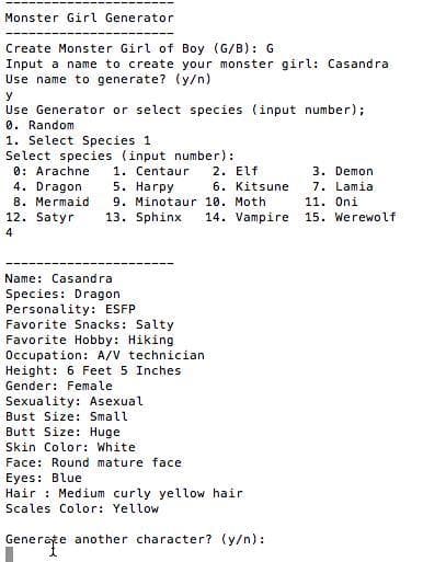 Monster Girl Generator