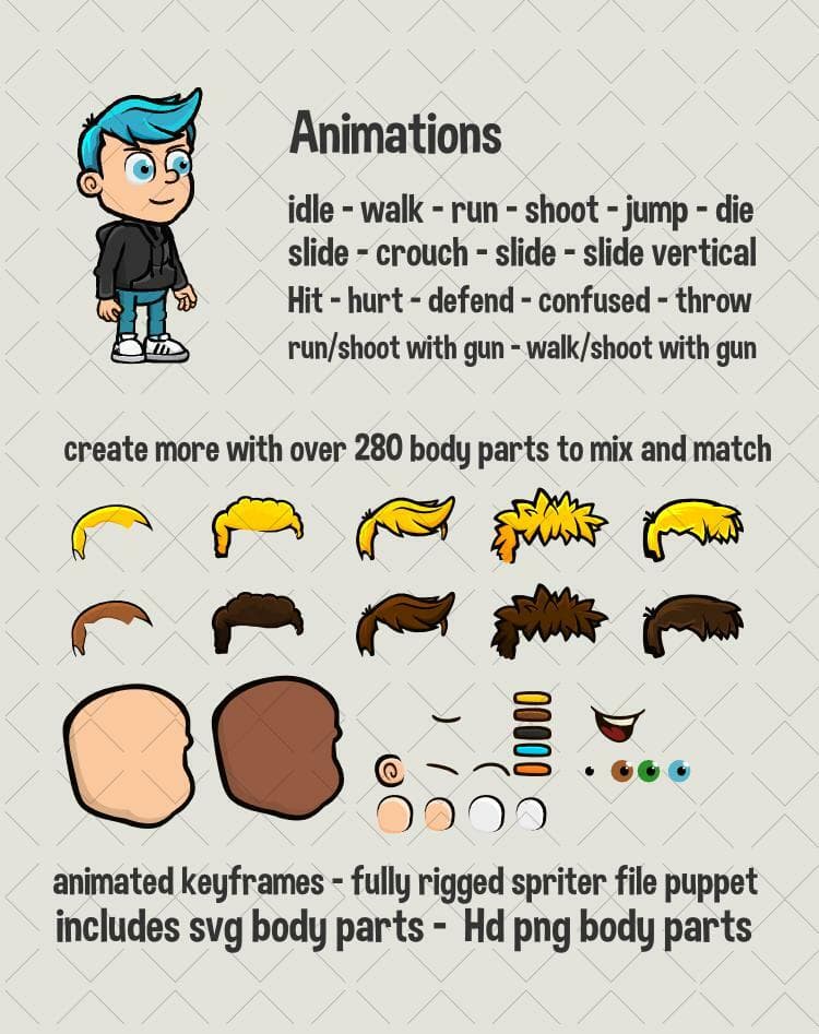 Boy character mega pack